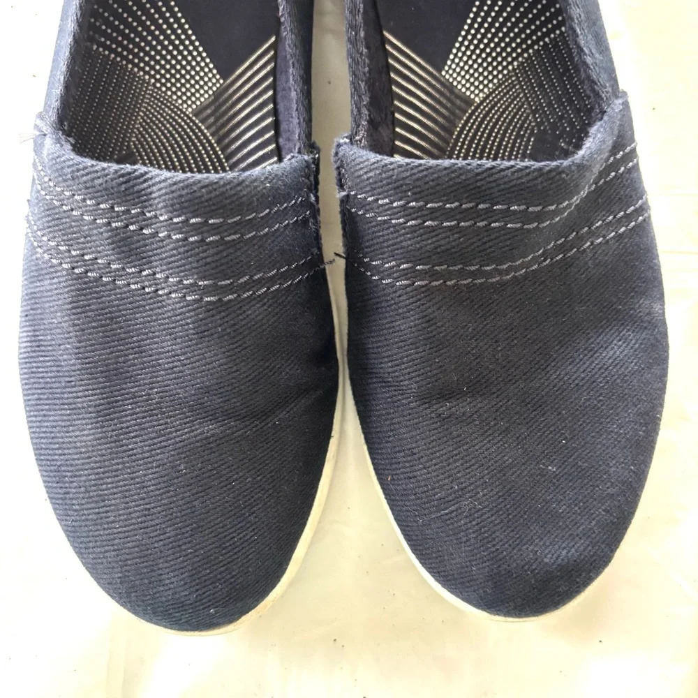Clarks Cloudstep Breeze Step ll Stretch Slip-On Navy Blue Sneakers SZ 8 Worn 2X - Picture 11 of 14